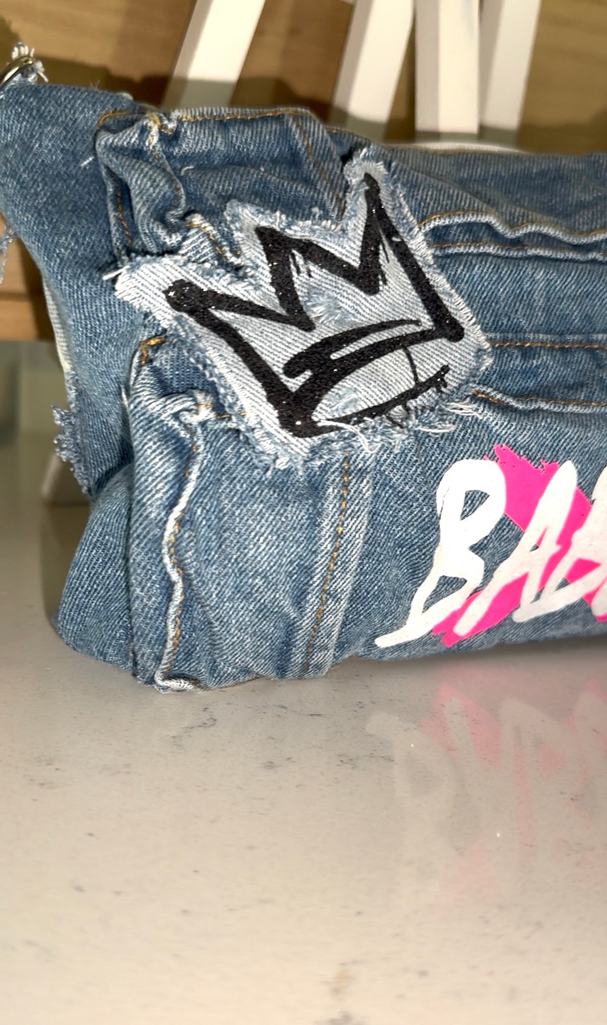 Not Sorry Blue Denim Crossbody